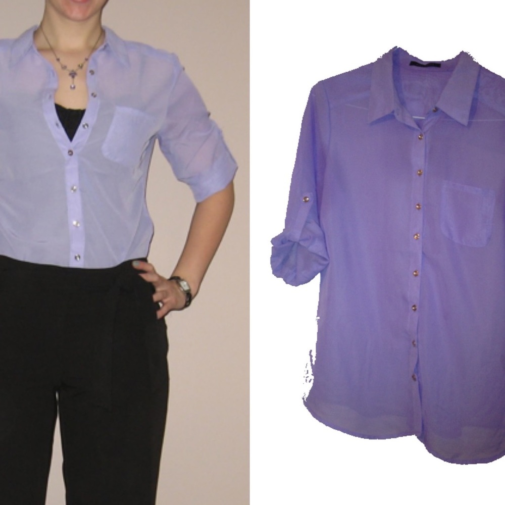 Lilac chiffon blouse - Picture 5 of 5